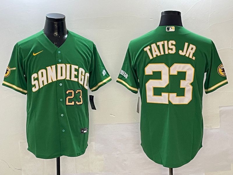 Men San Diego Padres 23 Tatis jr Green Jointly Name Game Nike 2025 MLB Jersey style 3